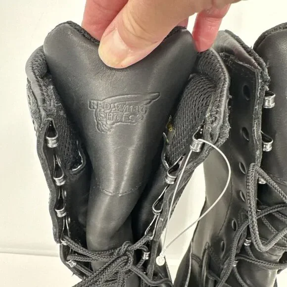 Red Wing 4495 Goretex 12 Black Leather Work Safety Toe‎ Boots Men's 7.5 E2 Wide